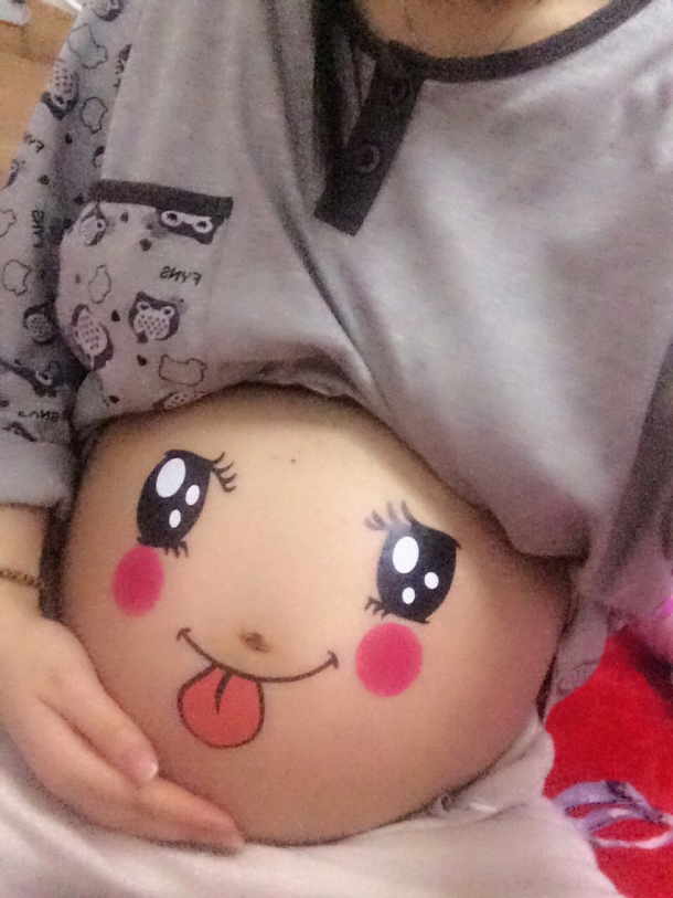 给我的大肚子留个纪念!以后宝宝长大些给她看!